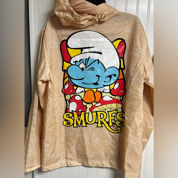 SMURFS Mushroom Lightweight Windbreaker Jacket - Picture 1 of 5